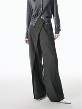 Women's Asymmetrical Wide-Leg Suit Pants